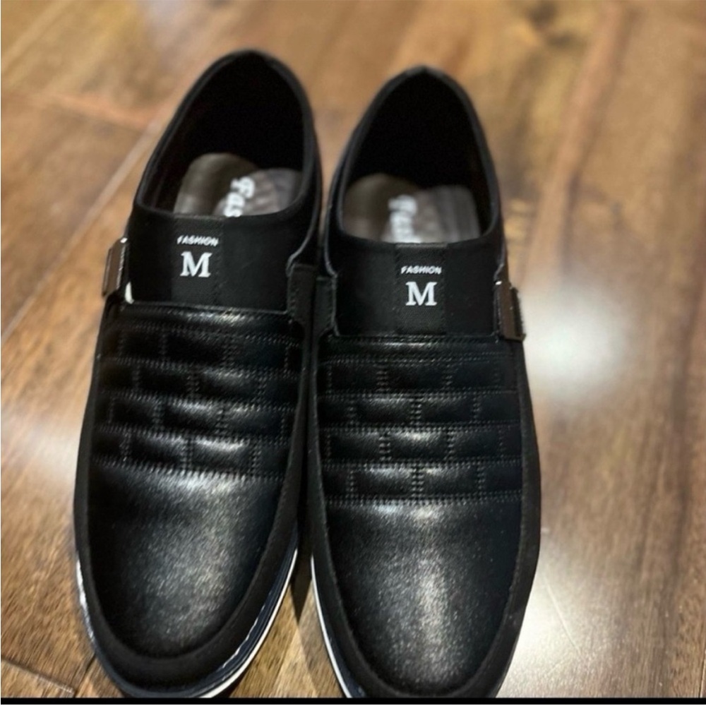 Men's Quilted Black Slip-On Loafers